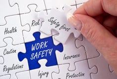 Rompecabezas del concepto de la seguridad del trabajo imagen de archivo Rompecabezas del concepto de la seguridad del trabajo imagen de archivo