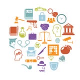Ronde Kaart met Retro Vlakke Wets Wettelijke Rechtvaardigheid Icons en Symbolen Geïsoleerde Vastgestelde Vectorillustratie royalty-vrije illustratie Ronde Kaart met Retro Vlakke Wets Wettelijke Rechtvaardigheid Icons en Symbolen Geïsoleerde Vastgestelde Vectorillustratie royalty-vrije illustratie