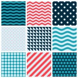 Rood Blauw Kleurrijk van de het Ontwerpinzameling van het Golf Vector Abstract Geometrisch Naadloos Patroon de Decoratieweb vector illustratie Rood Blauw Kleurrijk van de het Ontwerpinzameling van het Golf Vector Abstract Geometrisch Naadloos Patroon de Decoratieweb vector illustratie
