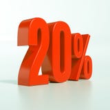 20 rood Percententeken Royalty-vrije Stock Afbeelding