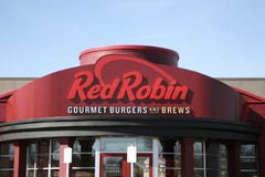Rood Robin Gourmet Burgers stock foto Rood Robin Gourmet Burgers stock foto