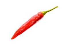 Roodgloeiende Spaanse peperpeper Cayennepeper, Serrano met groene stam Cayennepeper, stock fotografie Roodgloeiende Spaanse peperpeper Cayennepeper, Serrano met groene stam Cayennepeper, stock fotografie