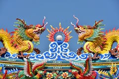 Chinese culturedragon statue. Chinese art in Thailand Chinese culture royalty free stock photos Chinese culturedragon statue. Chinese art in Thailand Chinese culture royalty free stock photos