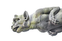 Roof figure of scary gargoyle at main facade of cathedral in Mag royalty free stock photos Roof figure of scary gargoyle at main facade of cathedral in Mag royalty free stock photos