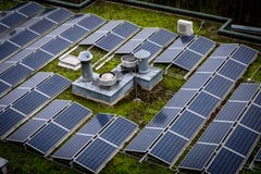 Roof with solar panels stock images Roof with solar panels stock images