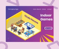 A room Full of Indoor games isometric artwork Concept vector illustration A room Full of Indoor games isometric artwork Concept vector illustration
