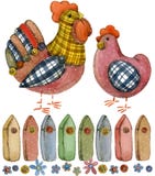 Rooster and chicken. cartoon farm animal. Royalty Free Stock Images Rooster and chicken. cartoon farm animal. Royalty Free Stock Images