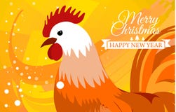 Rooster 2017 Chinese New Year greeting card. Christmas background. beautiful colorful and bright. Celebration with. Rooster 2017 Chinese New Year greeting card stock illustration Rooster 2017 Chinese New Year greeting card. Christmas background. beautiful colorful and bright. Celebration with. Rooster 2017 Chinese New Year greeting card stock illustration