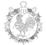 Rooster.Hand Drawn Doodle Zen Art Stock Photo Rooster.Hand Drawn Doodle Zen Art Stock Photo