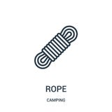rope icon vector from camping collection. Thin line rope outline icon vector illustration. Linear symbol vector illustration rope icon vector from camping collection. Thin line rope outline icon vector illustration. Linear symbol vector illustration