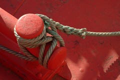 Rope Of Boat Moored Royalty Free Stock Photos