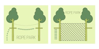 Rope park track vector illustration Rope park track vector illustration