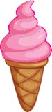 Rosa Eiscreme im Waffelkegel lizenzfreie abbildung Rosa Eiscreme im Waffelkegel lizenzfreie abbildung