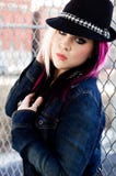 Rosa h?r f?r punkrockflickakvinna royaltyfri foto Rosa h?r f?r punkrockflickakvinna royaltyfri foto