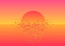 Rosa Sonnenuntergang stieß zusammen vektor abbildung Rosa Sonnenuntergang stieß zusammen vektor abbildung