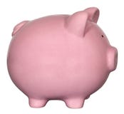 Rosa Sparschwein lokalisiert stockbilder Rosa Sparschwein lokalisiert stockbilder