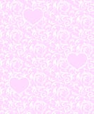 Rosa sömlös modell med hjärtor och den vita blom- beståndsdelen Barock bakgrund för vektor för valentindagförälskelse royaltyfri illustrationer Rosa sömlös modell med hjärtor och den vita blom- beståndsdelen Barock bakgrund för vektor för valentindagförälskelse royaltyfri illustrationer
