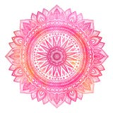 Rosa vattenfärgmandala, indiskt motiv Utsmyckad rund prydnad stock illustrationer Rosa vattenfärgmandala, indiskt motiv Utsmyckad rund prydnad stock illustrationer