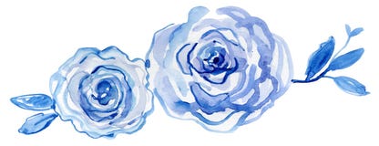 Rosas azules acuarela pintada a mano, ejemplo del vintage Imágenes de archivo libres de regalías Rosas azules acuarela pintada a mano, ejemplo del vintage Imágenes de archivo libres de regalías