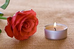 Rose And Candle Royalty Free Stock Photos