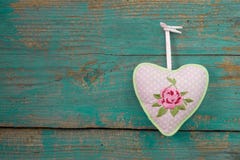 Rose heart with dots and turquoise wood for a background of a gr Stock Images Rose heart with dots and turquoise wood for a background of a gr Stock Images