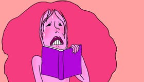 Rose passionnant de lecture exaltant illustration libre de droits Rose passionnant de lecture exaltant illustration libre de droits