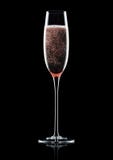 Rose Pink Champagne Glass With Bubbles On Black Stock Photo