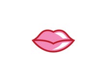 Rosen-Lippenfrau, Mund für Logoentwurfsillustration, Frauenlippenikone stock abbildung Rosen-Lippenfrau, Mund für Logoentwurfsillustration, Frauenlippenikone stock abbildung