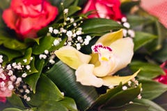 Roses and Alstroemeria bouquet close-up stock photos Roses and Alstroemeria bouquet close-up stock photos