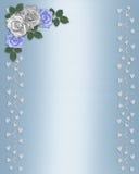 Roses bleues et blanches de cadre floral Wedding illustration libre de droits Roses bleues et blanches de cadre floral Wedding illustration libre de droits