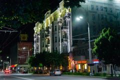 Rostov-on-Don, Russia - 21.06.2018: The Building Of The Southern Federal University With Night Light Stock Images Rostov-on-Don, Russia - 21.06.2018: The Building Of The Southern Federal University With Night Light Stock Images