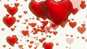 Rotating red hearts on white stock illustration Rotating red hearts on white stock illustration