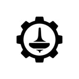 Rotation Gasing supérieur combiné avec le symbole de vitesse, le logo de vecteur ou la conception d'icône illustration libre de droits Rotation Gasing supérieur combiné avec le symbole de vitesse, le logo de vecteur ou la conception d'icône illustration libre de droits