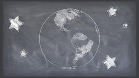 Rotazione del globo del pianeta Terra disegnata penna del fumetto sull'animazione senza cuciture del loop infinito del fondo dell illustrazione di stock Rotazione del globo del pianeta Terra disegnata penna del fumetto sull'animazione senza cuciture del loop infinito del fondo dell illustrazione di stock