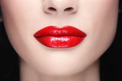 Rote Lippen lizenzfreie stockfotos Rote Lippen lizenzfreie stockfotos