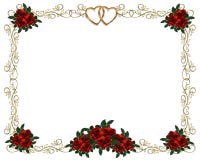 Rote Rose-Rand-Hochzeitseinladung stock abbildung Rote Rose-Rand-Hochzeitseinladung stock abbildung