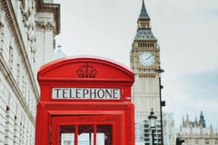 Rote Telefonzelle und Big Ben London, Großbritannien lizenzfreies stockbild Rote Telefonzelle und Big Ben London, Großbritannien lizenzfreies stockbild