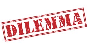 Roter Stempel des Dilemmas stock abbildung Roter Stempel des Dilemmas stock abbildung