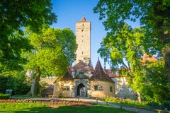 Rothenburg-ob der Tauber, Schloss-Turm und Tor Stockfotos Rothenburg-ob der Tauber, Schloss-Turm und Tor Stockfotos