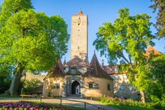 Rothenburg-ob der Tauber, Schloss-Turm und Tor Stockfotografie Rothenburg-ob der Tauber, Schloss-Turm und Tor Stockfotografie