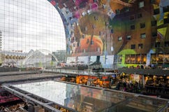 Rotterdam, Netherlands - May 9, 2015: People Shopping In Markthal In Rotterdam Royalty Free Stock Photo