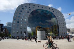 Rotterdam, Netherlands - May 9, 2015: People Visit Markthal In Rotterdam. Royalty Free Stock Photos