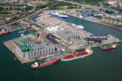Port Rotterdam oil container shipping Stock Photos Port Rotterdam oil container shipping Stock Photos