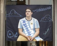 Rotule D para o sonhador, bandeira do vinil, projeto imigrante do alfabeto, Philadelphfia imagem de stock Rotule D para o sonhador, bandeira do vinil, projeto imigrante do alfabeto, Philadelphfia imagem de stock