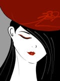 Rouge à lèvres rouge et cheveux noirs illustration libre de droits Rouge à lèvres rouge et cheveux noirs illustration libre de droits