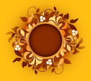 Round Frame With Floral Elements Stock Images