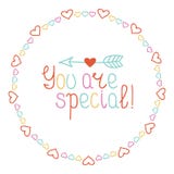 Round Heart Frame. You Are Special. Romantic Labels Badges. Hand Drawn Decorative Element. Love Phrase. Heart. Lettering Stock Illustration Round Heart Frame. You Are Special. Romantic Labels Badges. Hand Drawn Decorative Element. Love Phrase. Heart. Lettering Stock Illustration