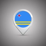 Round location pin with flag of Aruba stock illustration Round location pin with flag of Aruba stock illustration