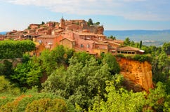 Roussillon Village Sunset View, Provence, France Stock Images