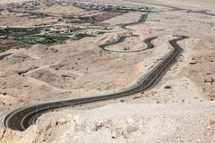 Route de montagne de Jebel Hafeet Photo libre de droits Route de montagne de Jebel Hafeet Photo libre de droits